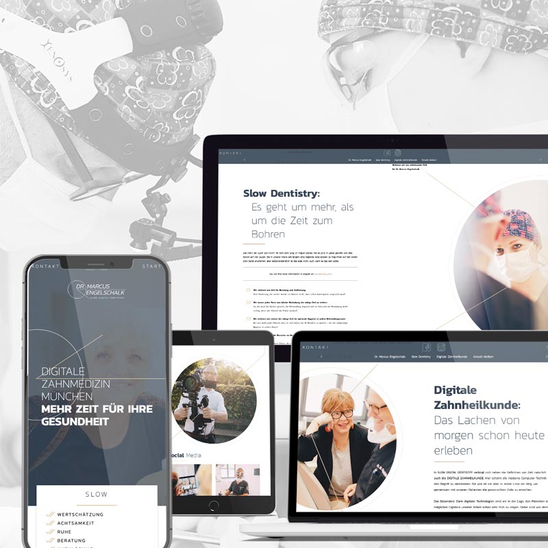 Website für die Zahnarztmarke Slow Digital Dentistry, Dr. Marcus Engelschalk in München.